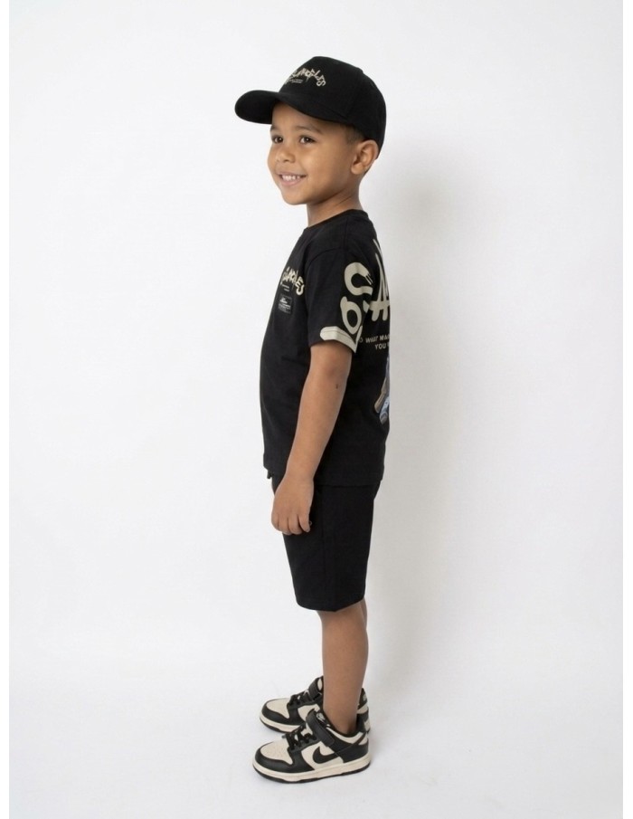 ENSEMBLE T-SHIRT + SHORT LOS ANGELES NOIR - GARÇON