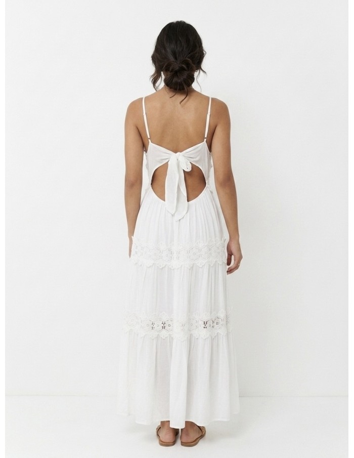 Robe Longue Blanche en Dentelle - FEMME