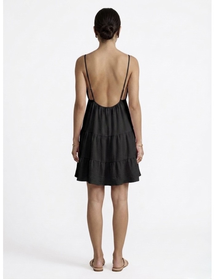 Robe Courte à Détail Soleil Noir - FEMME