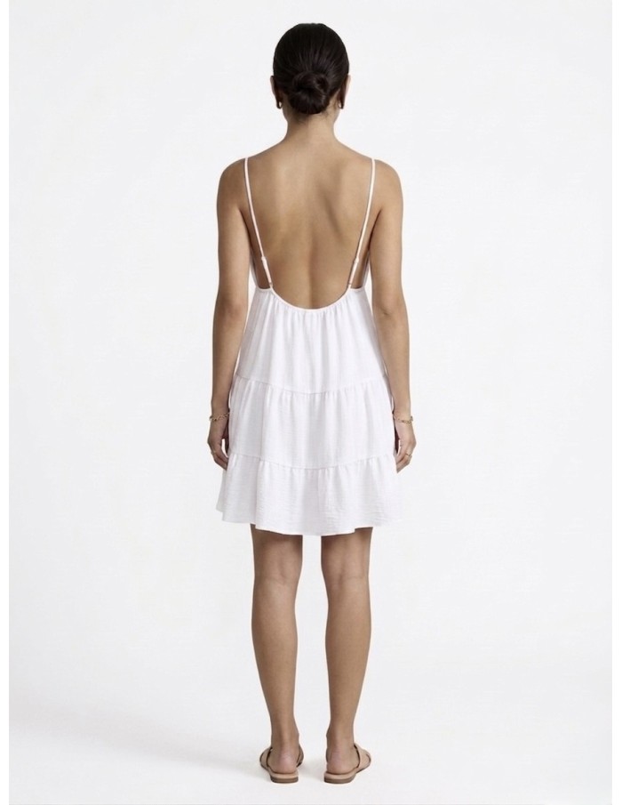 Robe Courte à Détail Soleil Blanche - FEMME