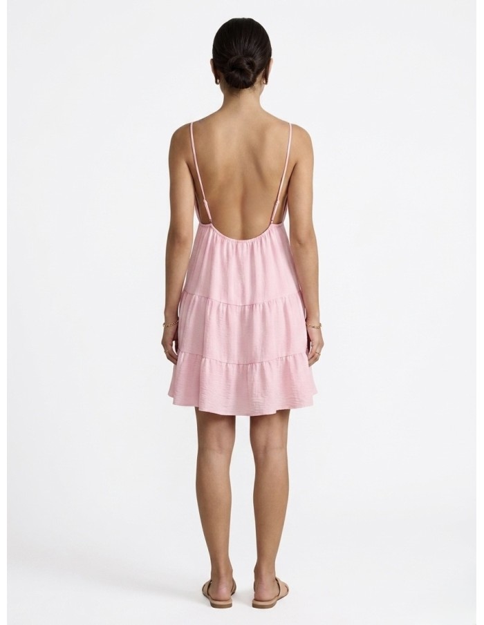 Robe Courte à Détail Soleil Rose - FEMME