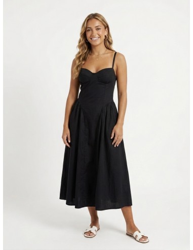 ROBE À BRETELLES NOIR RÉGLABLE - FEMME