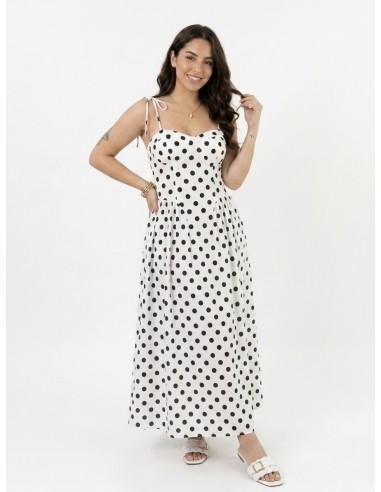 Robe Longue à bretelles à pois...