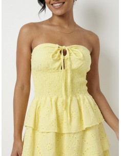 ROBE BUSTIER COURTE JAUNE -... 2