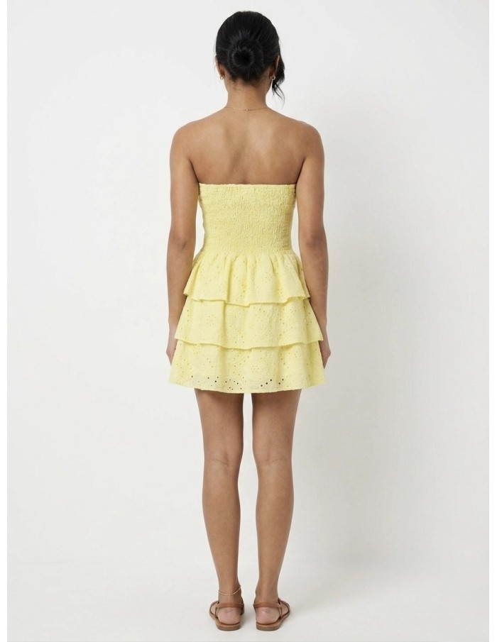 ROBE BUSTIER COURTE JAUNE - FEMME