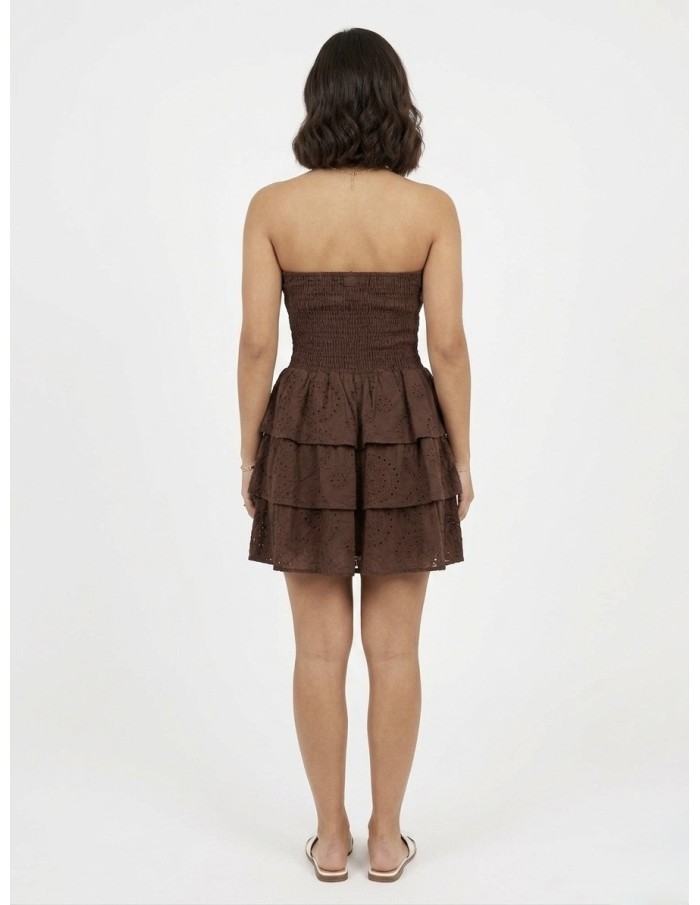 ROBE BUSTIER COURTE CHOCOLAT - FEMME