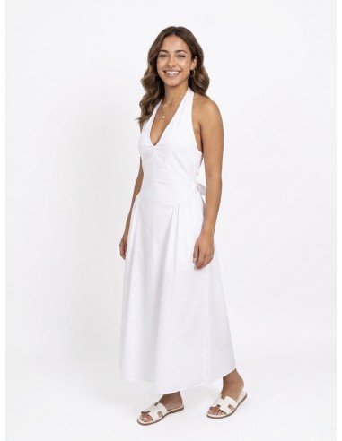 ROBE LONGUE COL V BLANCHE - FEMME