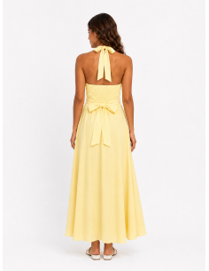 ROBE LONGUE COL V JAUNE -... 2