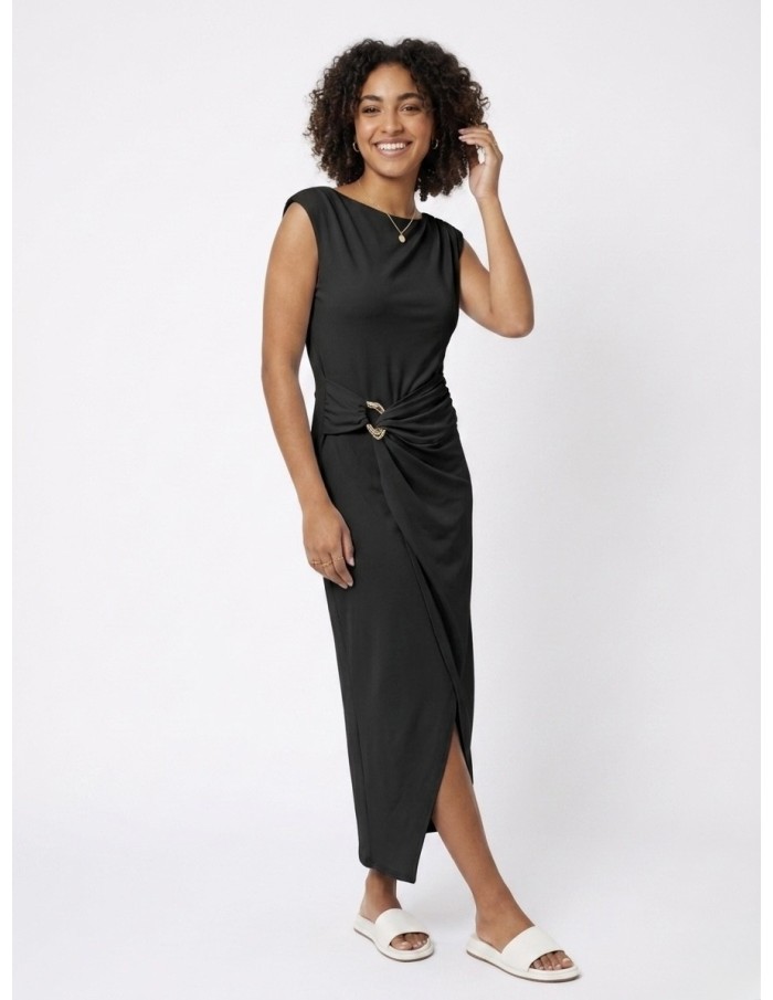 ROBE LONGUE DETAIL OR NOIR - FEMME