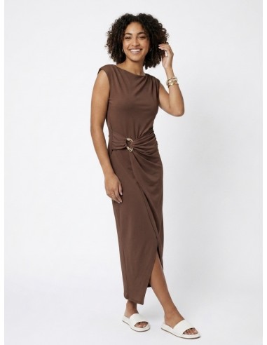 ROBE LONGUE DETAIL OR CHOCOLAT - FEMME