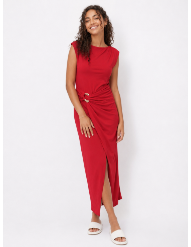 ROBE LONGUE DETAIL OR ROUGE - FEMME