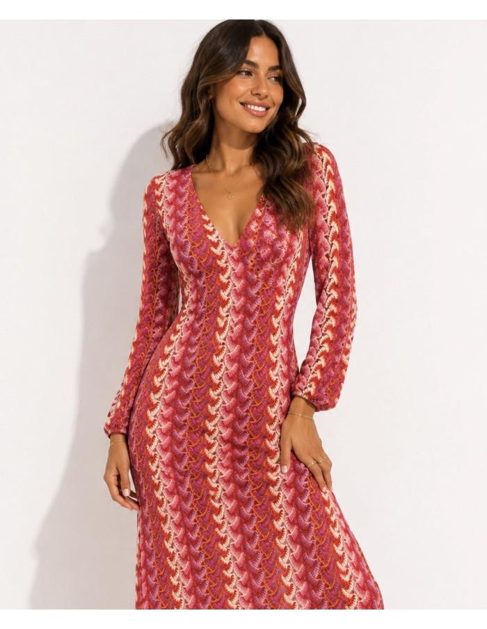 ROBE LONGUE EN CROCHET - FEMME