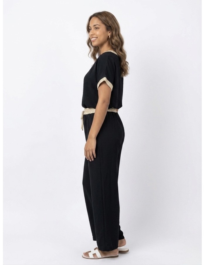ENSEMBLE À DÉTAILS DORÉS NOIR - FEMME