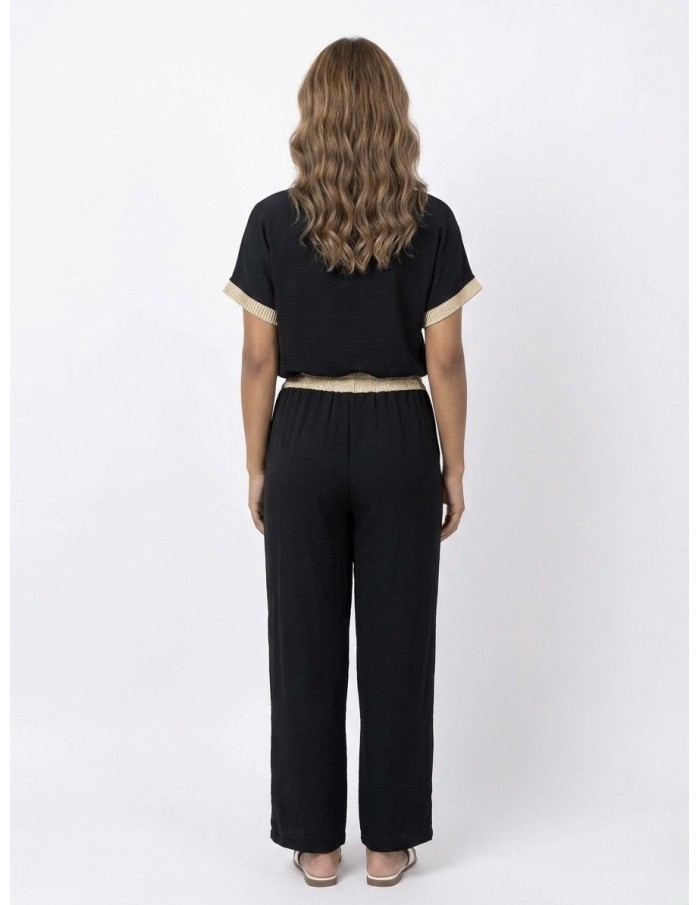 ENSEMBLE À DÉTAILS DORÉS NOIR - FEMME