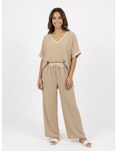 ENSEMBLE À DÉTAILS DORÉS BEIGE - FEMME