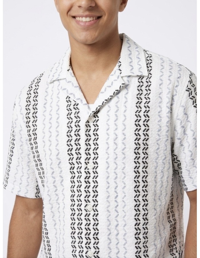 ENSEMBLE CHEMISE + SHORT EN MAILLE À MOTIFS - HOMME