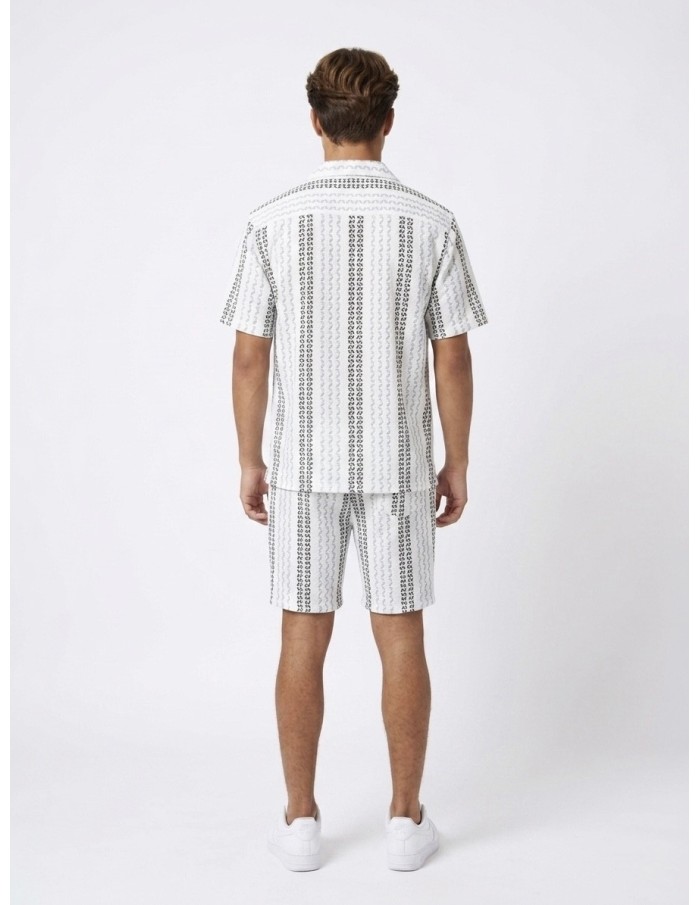 ENSEMBLE CHEMISE + SHORT EN MAILLE À MOTIFS - HOMME