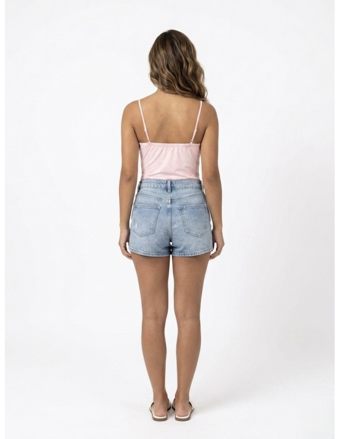 TOP À BRETELLES STYLE CORSET ROSE - FEMME