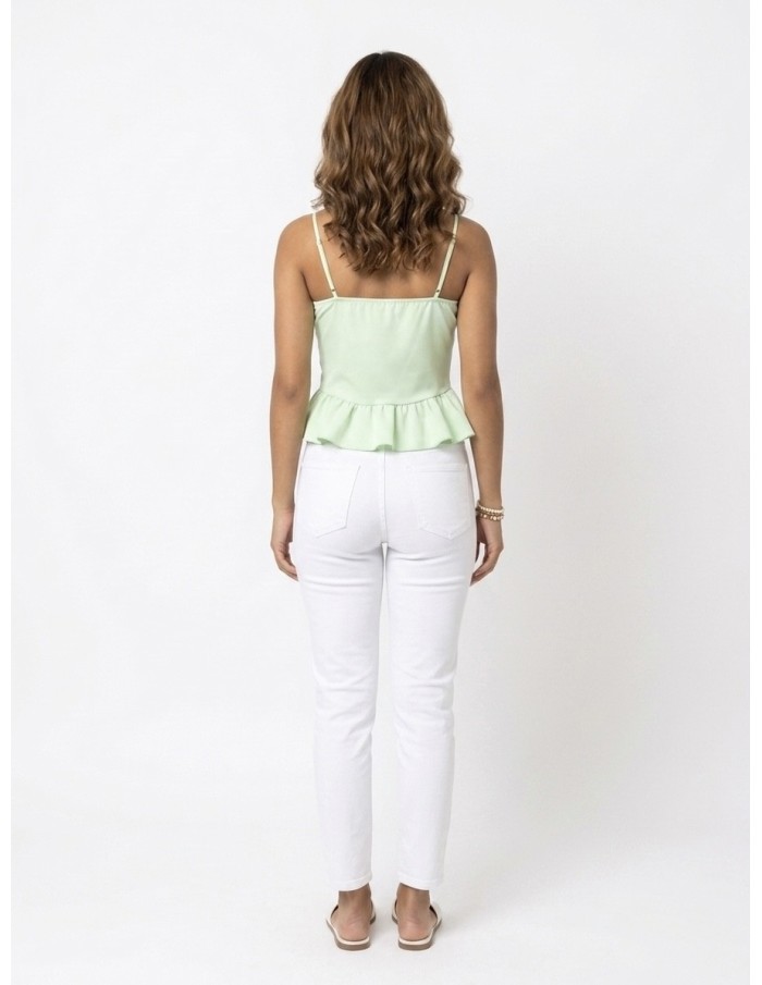 TOP BUSTIER À BRETELLES VERT MENTHE- FEMME