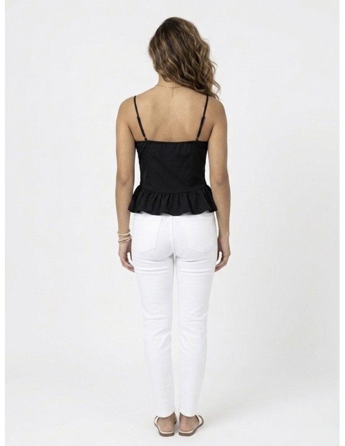 TOP BUSTIER À BRETELLES NOIR - FEMME