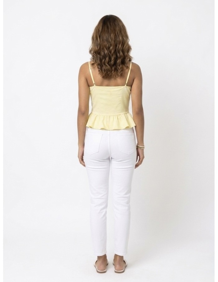 TOP BUSTIER À BRETELLES JAUNE - FEMME