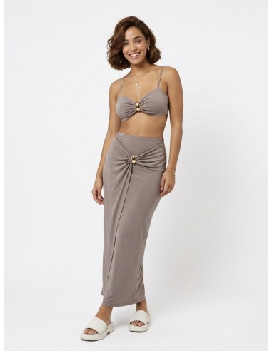 ENSEMBLE JUPE & TOP DÉTAIL DORÉ TAUPE...