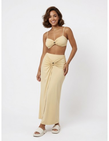 ENSEMBLE JUPE & TOP DÉTAIL DORÉ BEIGE...