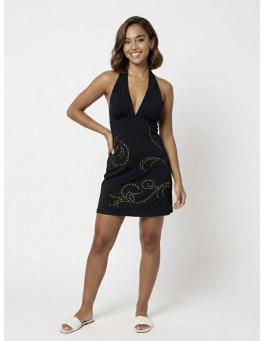ROBE COURTE NOIR À CLOUS - FEMME