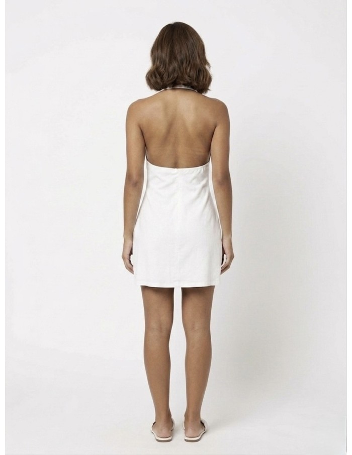 ROBE COURTE BLANCHE À CLOUS - FEMME