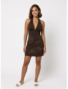 ROBE COURTE CHOCOLAT À...