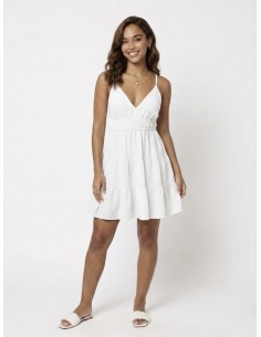 ROBE COURTE À VOLANTS...