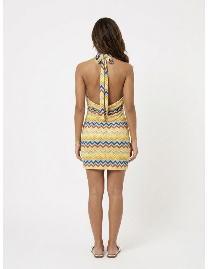 ROBE COURTE ZIGZAG JAUNE - FEMME