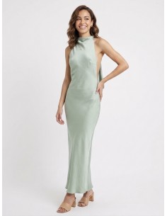 ROBE LONGUE SATINÉE DOS NU...
