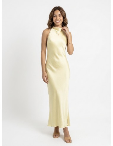 ROBE LONGUE SATINÉE DOS NU JAUNE...