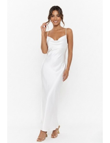 ROBE LONGUE SATINÉE À BRETELLES DOS...