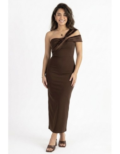 ROBE LONGUE ASYMÉTRIQUE DRAPÉ...