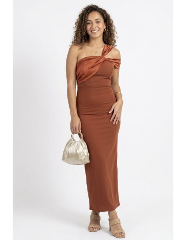 ROBE LONGUE ASYMÉTRIQUE DRAPÉ...