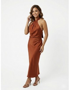 ROBE LONGUE SATINÉE DOS NU...