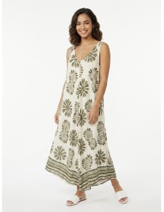 ROBE LONGUE COL V FLEURIE...