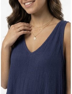 ROBE LONGUE COL V BLEU... 2