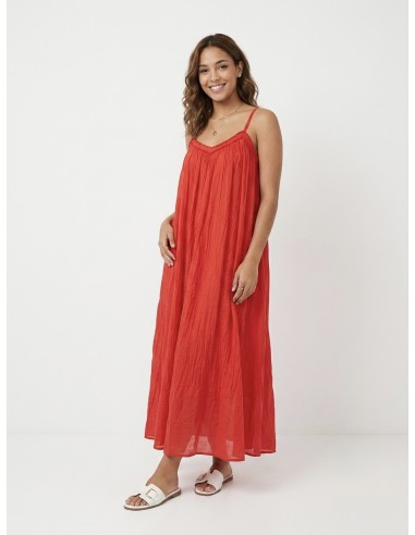 ROBE LONGUE À BRETELLES ROUGE - FEMME