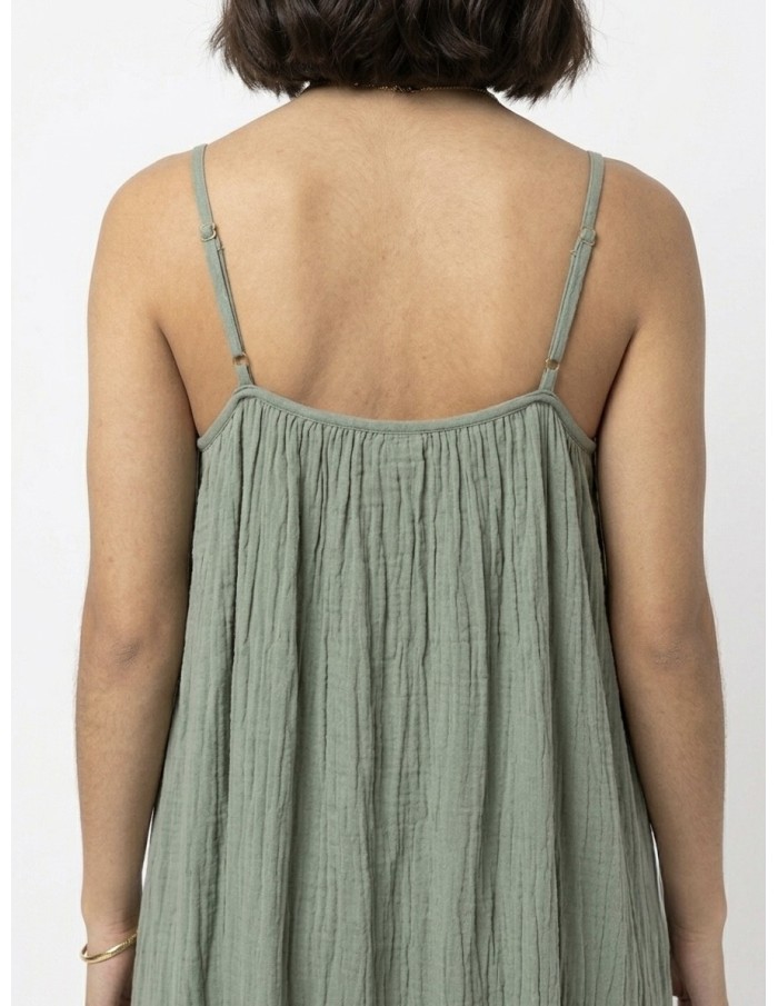 ROBE LONGUE À BRETELLES KAKI - FEMME