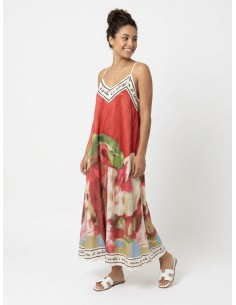 ROBE LONGUE ROUGE ET...