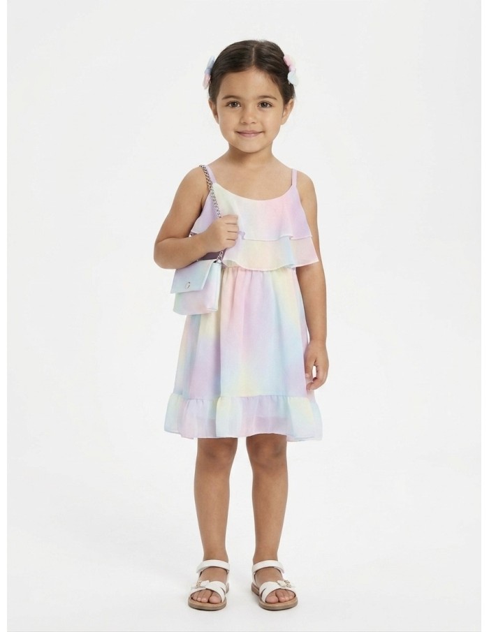 ROBE À VOLANT + SAC ASSORTI ARC EN CIEL - FILLE
