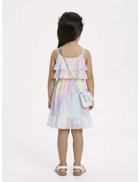 ROBE À VOLANT + SAC ASSORTI ARC EN CIEL - FILLE