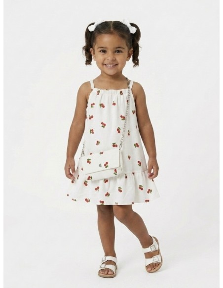 ROBE À IMPRIMÉ CERISES + SAC ASSORTI - FILLE