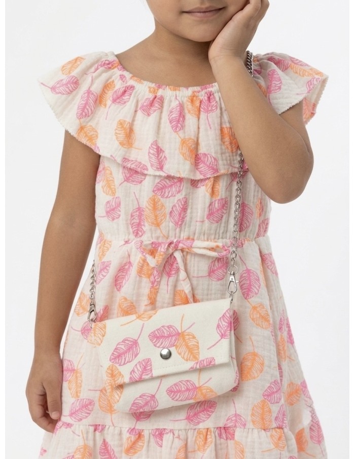 ROBE STYLE BOHÈME + SAC ASSORTI ROSE ET ORANGE- FILLE