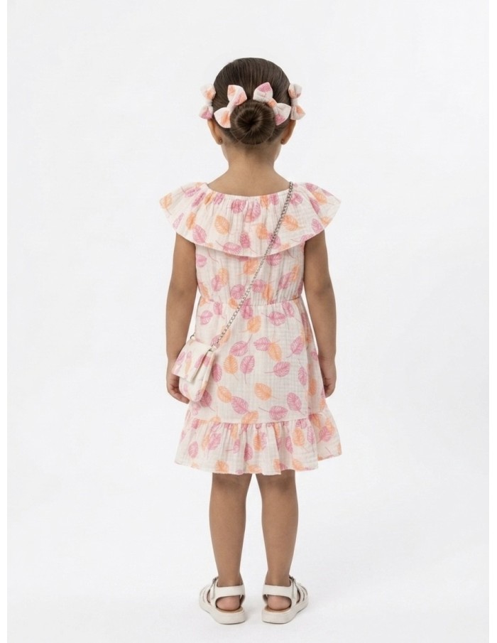 ROBE STYLE BOHÈME + SAC ASSORTI ROSE ET ORANGE- FILLE