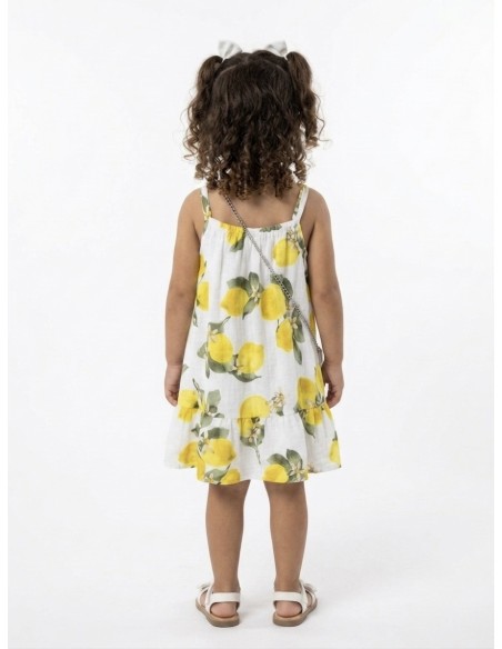 ROBE IMPRIMÉ CITRON + SAC ASSORTI - FILLE