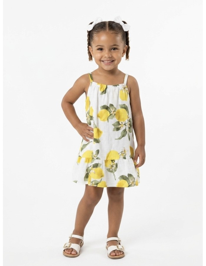ROBE IMPRIMÉ CITRON + SAC ASSORTI - FILLE